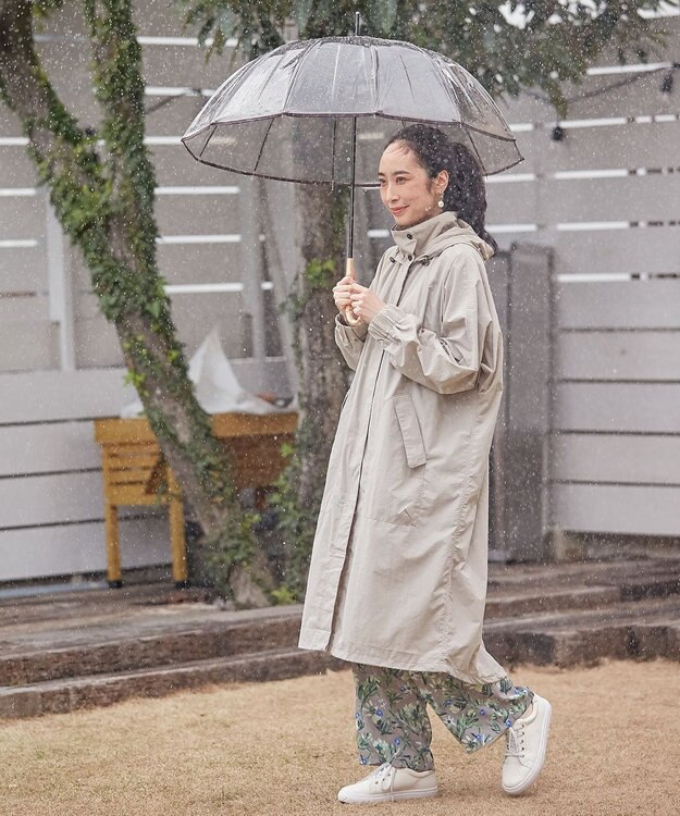ANY フーデットレインコート グレー