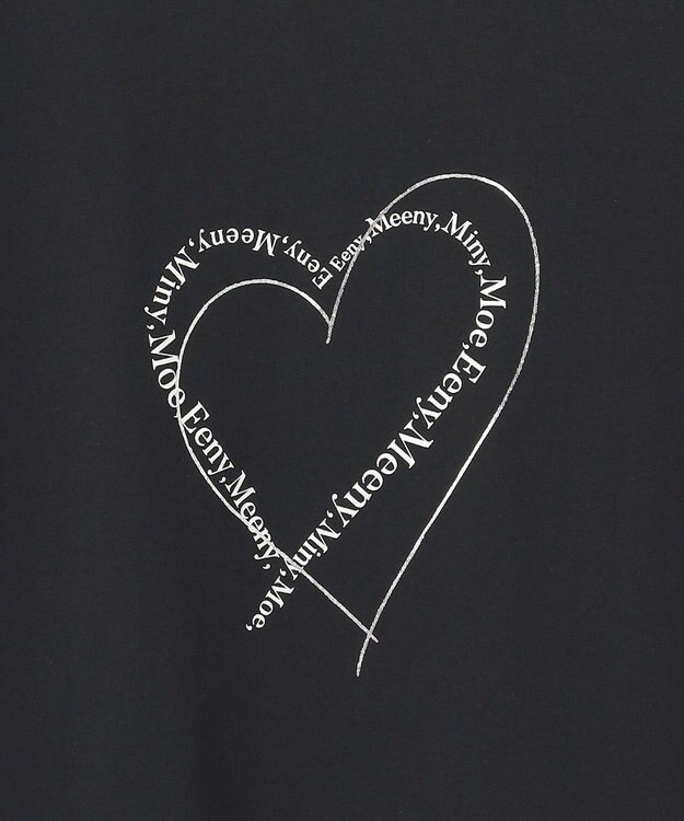 ANY SIS 【洗える】アソートロゴ Tシャツ ハートブラック