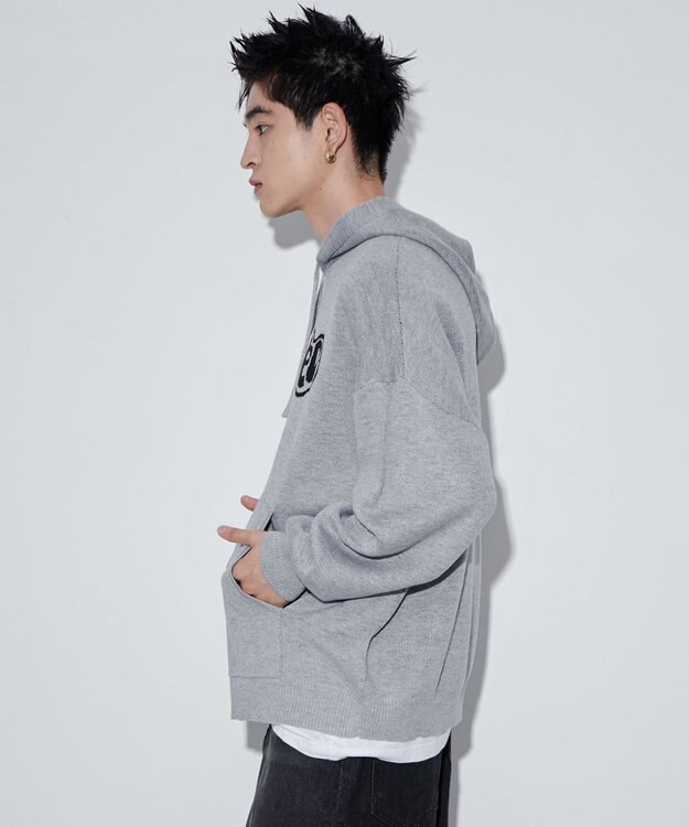 WEGO 【ユニセックス着用ITEM】ジャガードグラフィックパーカー グレー