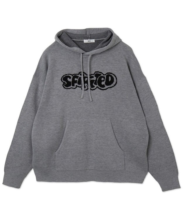 WEGO 【ユニセックス着用ITEM】ジャガードグラフィックパーカー グレー