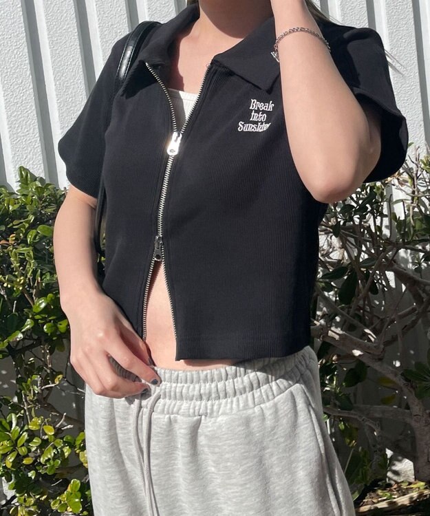 WEGO ダブルジップトップス ブラック