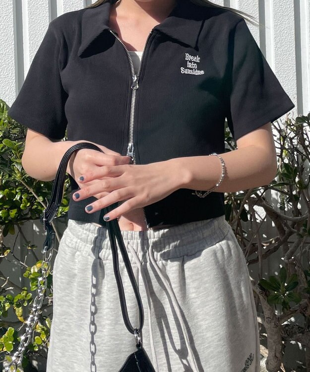 WEGO ダブルジップトップス ブラック