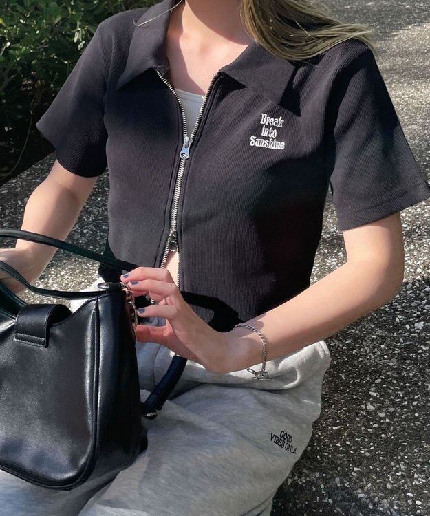 WEGO ダブルジップトップス ブラック