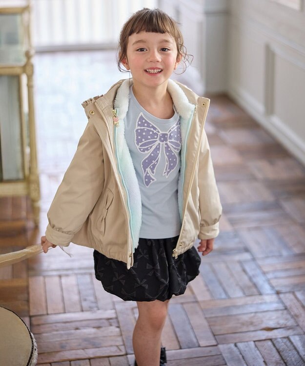 ANY KIDS ドットリボン 長袖Tシャツ サックスブルー