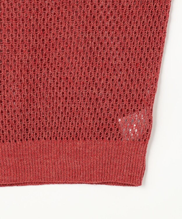 自由区 S 【SHIHOさん着用】リネンミドルゲージメッシュ ニット ピンク