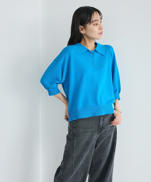 CRAFT STANDARD BOUTIQUE ポロニットプルオーバー Blue
