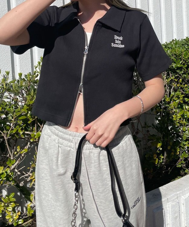 WEGO ダブルジップトップス ブラック