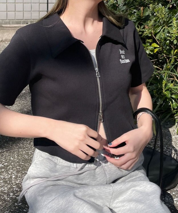 WEGO ダブルジップトップス ブラック