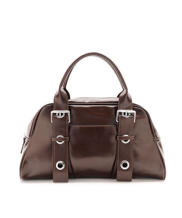 MioFIRANO ベルトハンドルボストンバッグ　FR エフアール BROWN