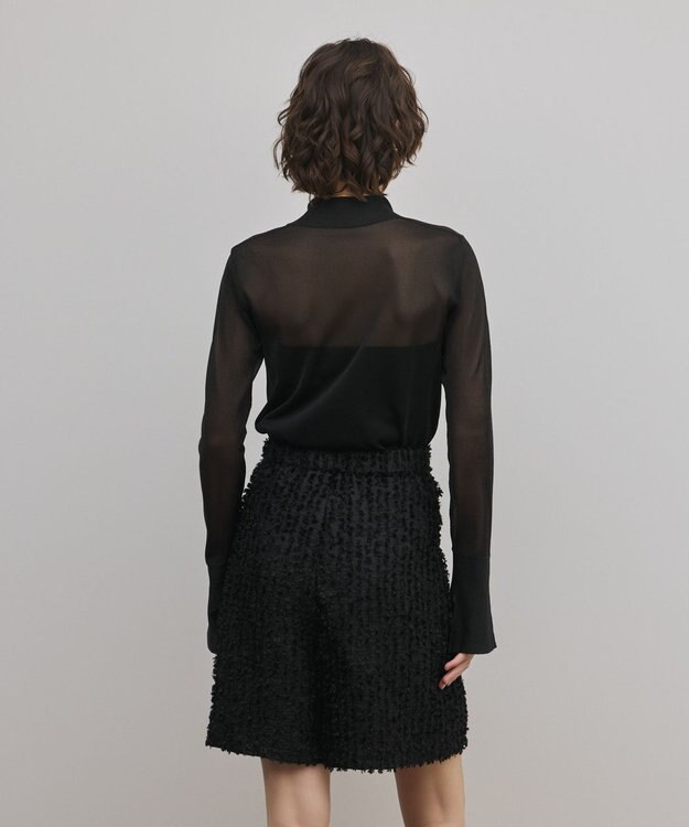 GRACE CONTINENTAL シアーハイネックニットトップ ブラック