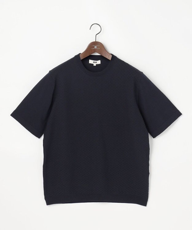 JOSEPH ABBOUD 【サステイナブル・オーガニックコットン使用】オーガニッククール ニット Tシャツ ネイビー系
