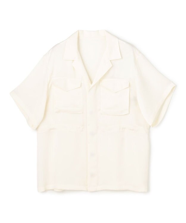 uncrave ライトダブルサテン シャツジャケット オフ