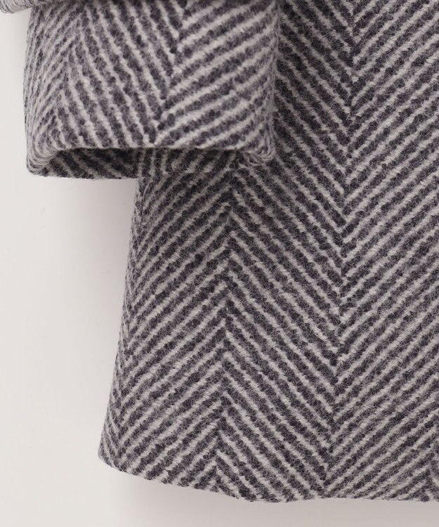 GRACE CONTINENTAL ヘリンボーンピーコート グレー