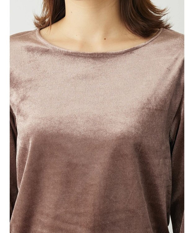 Green Parks ・ＥＬＥＮＣＡＲＥ　ＤＵＥ　ベロアクルーロングＴＥＥ Mocha