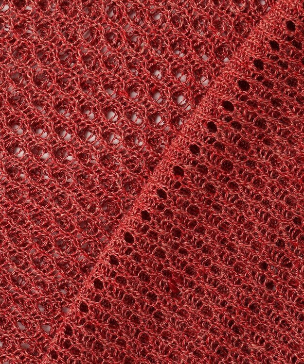 自由区 S 【SHIHOさん着用】リネンミドルゲージメッシュ ニット ピンク