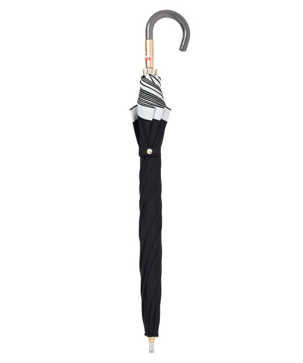 MOONBAT 【フルラ （FURLA）】晴雨兼用日傘 長傘 バイカラーロゴ刺繍 一級遮光 UV ブラック