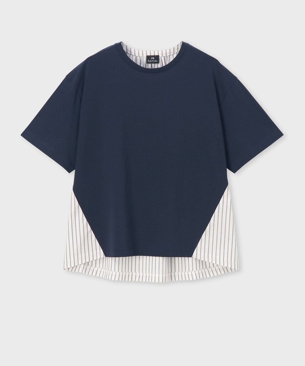 Paul Smith シャツ コンビ フレア カットソー ネイビー