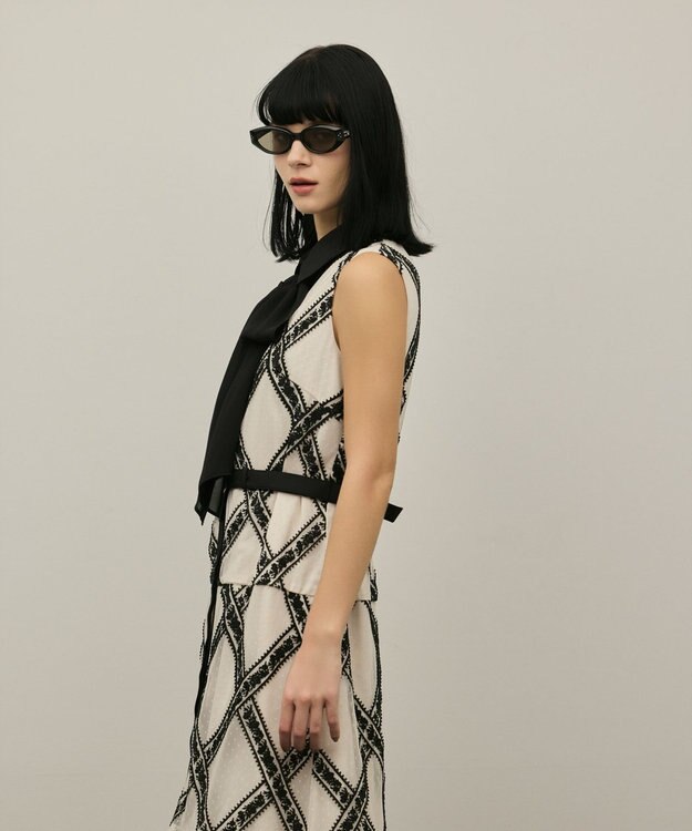 GRACE CONTINENTAL チュールレースワンピース ベージュ