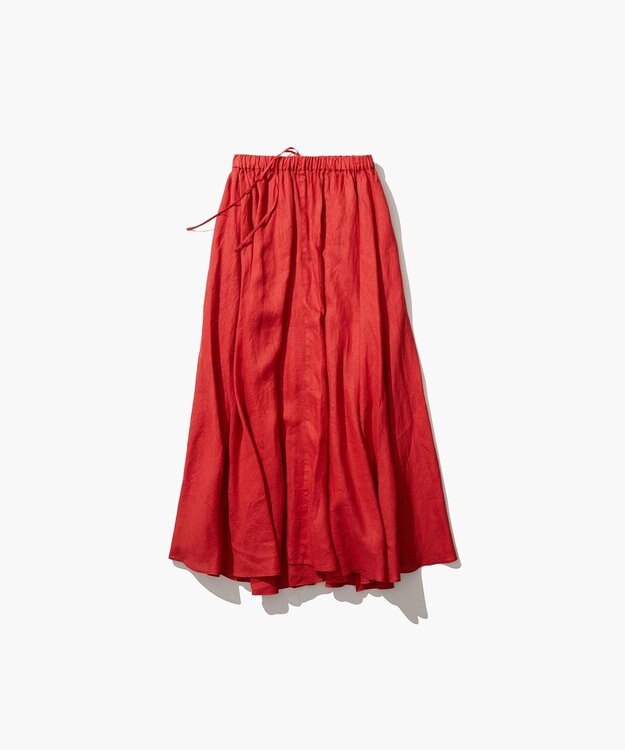 ATON NATURAL DYED LINEN LAWN | ギャザースカート RED