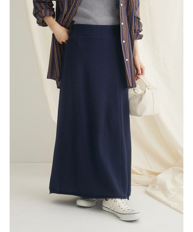 CRAFT STANDARD BOUTIQUE カットオフＡライン裏毛スカート Navy