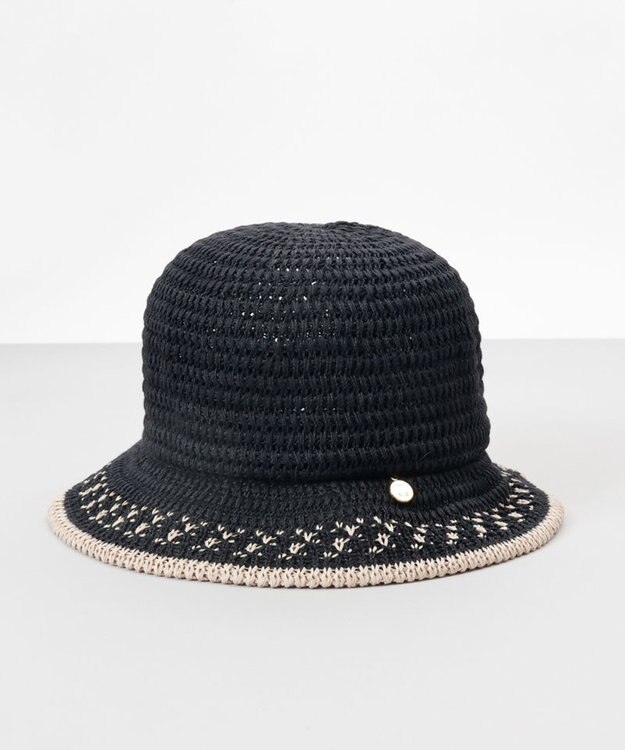 AURORA 【 LANVIN en Bleu （ランバン オン ブルー）】手編み風サーモダウンハット ブラック