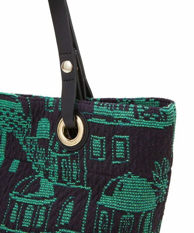 TOPKAPI 【TREASURE TOPKAPI】ジャガード生地 総柄 ミニ トートバッグ グリーン