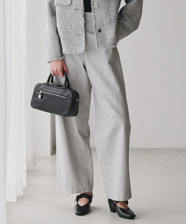 ICB 【先行予約】コットンカラーデニム カーブパンツ ライトグレー