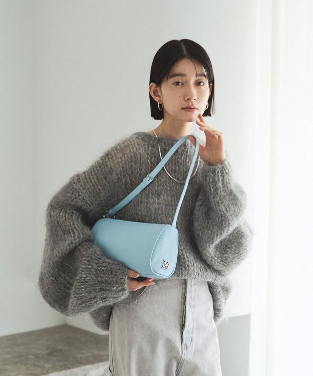 russet ソフトレザーロールショルダーバッグ(CE-1661) Sax