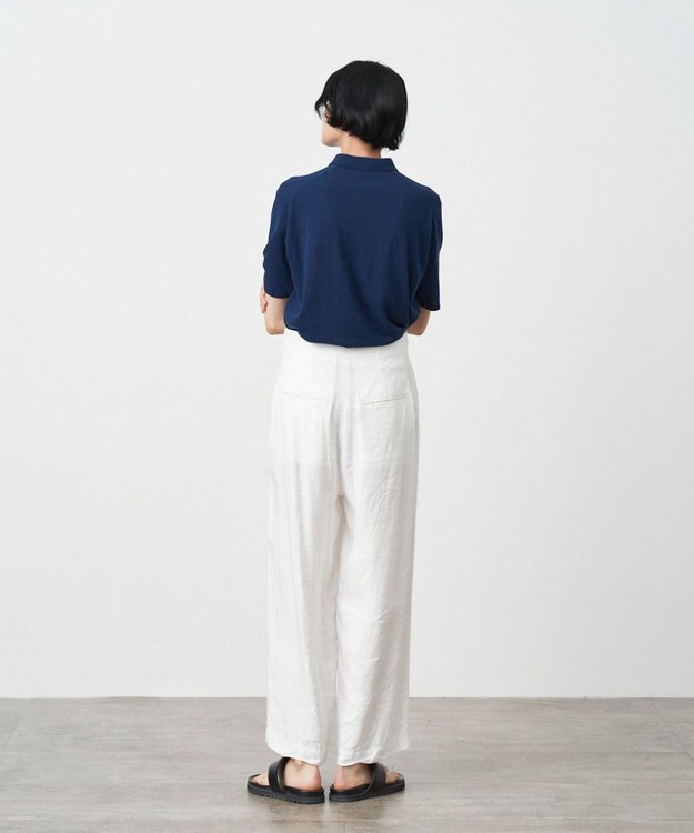 ATON LINEN VISCOSE | ワイドパンツ WHITE