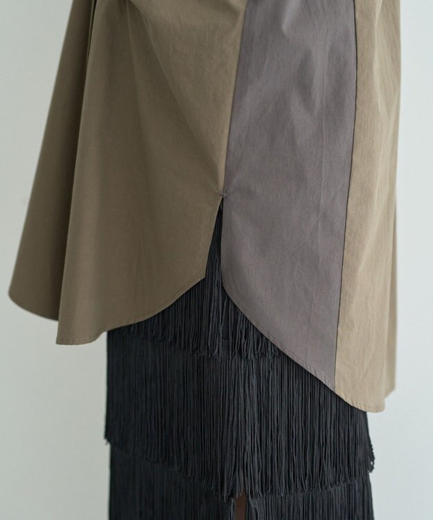 YECCA VECCA 2way袖デザインロングシャツ Khaki
