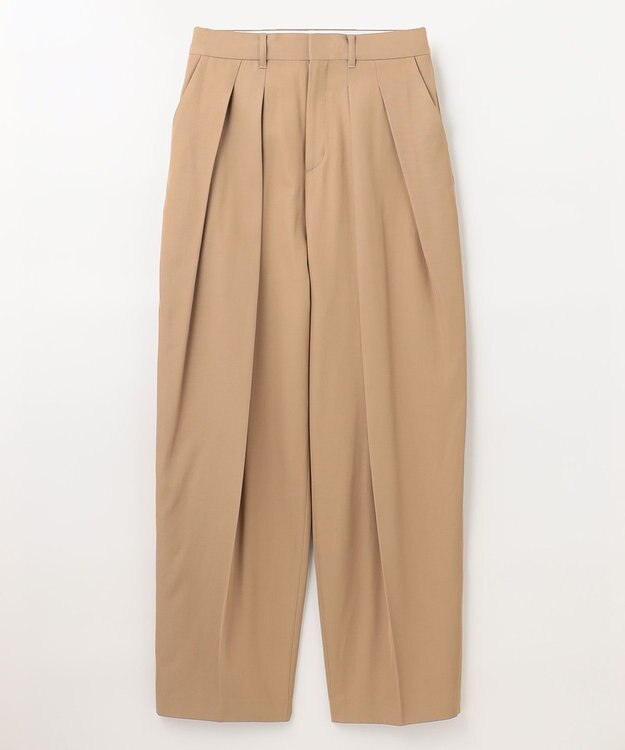 NAVE 【Nave　洗える】バルキーツイル   タックパンツ キャメル系