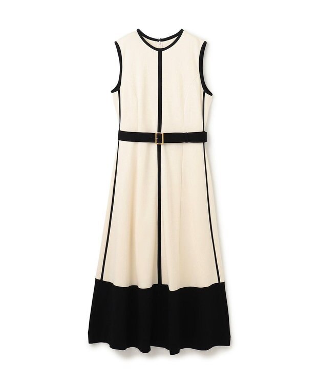 GRACE CONTINENTAL 配色ポンチフレアワンピース ホワイト