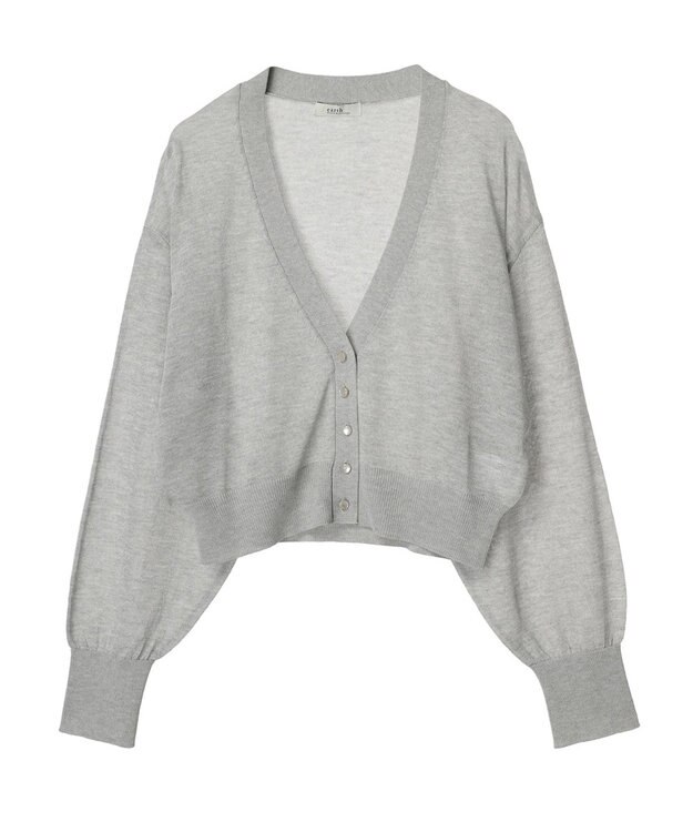 earth music&ecology シアーラメＶネックカーディガン Light Gray