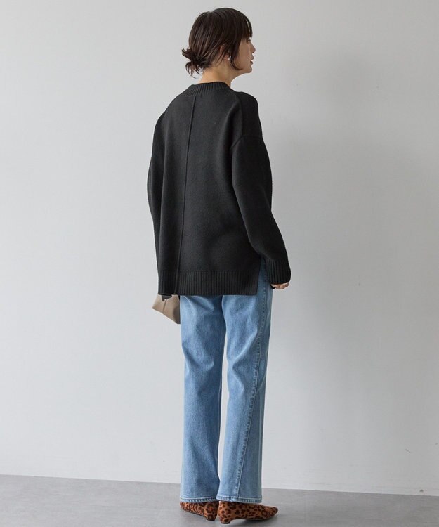 AMERICAN HOLIC サイドスリットハイネックニットプルオーバー Black