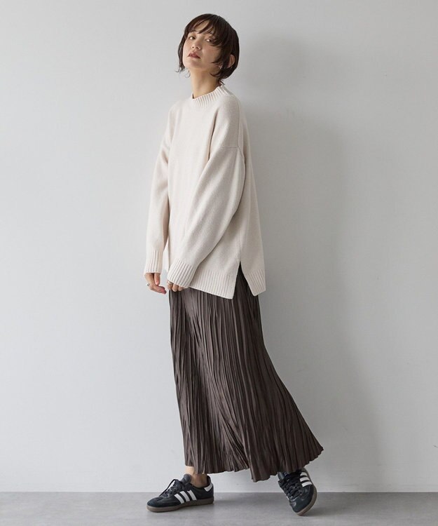 AMERICAN HOLIC サイドスリットハイネックニットプルオーバー Ivory