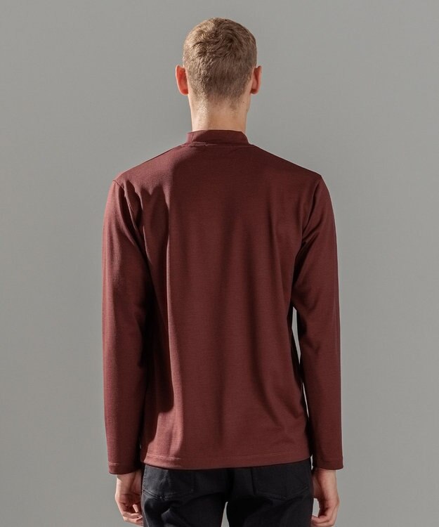 JOSEPH HOMME ウールジャージーウォッシャブル　モックネックカットソー ワイン系