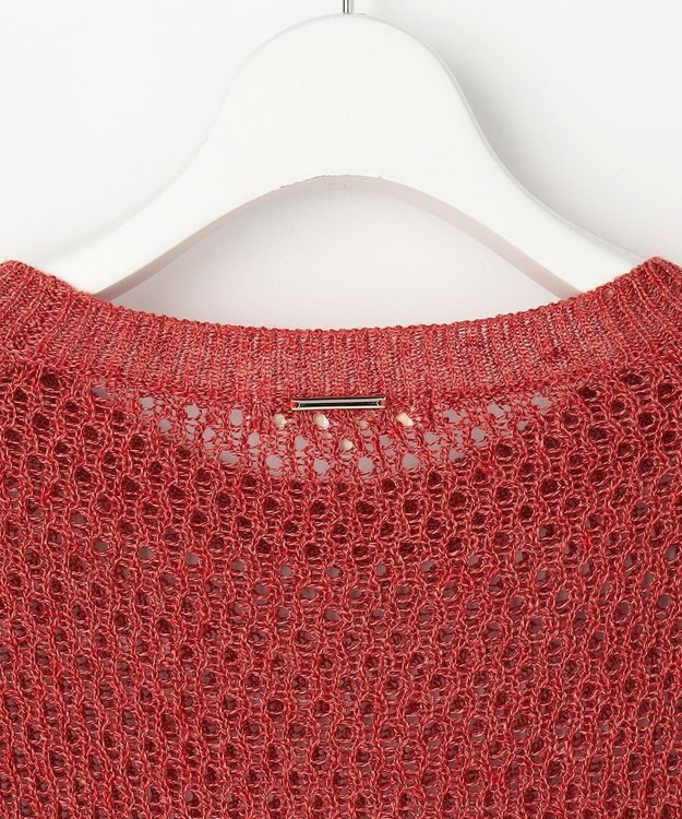 自由区 S 【SHIHOさん着用】リネンミドルゲージメッシュ ニット ピンク