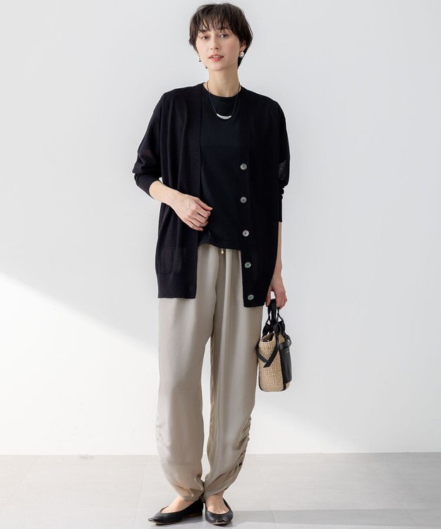 23区 【洗える】ラメジャージ TEE ブラック系