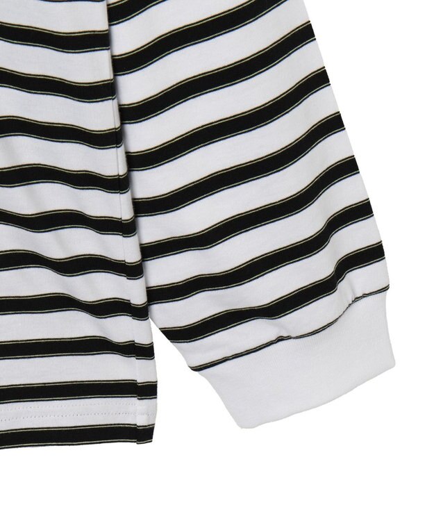 WEGO 【MLサイズ展開】ボーダーワンポイントT（LS） ホワイトボーダー