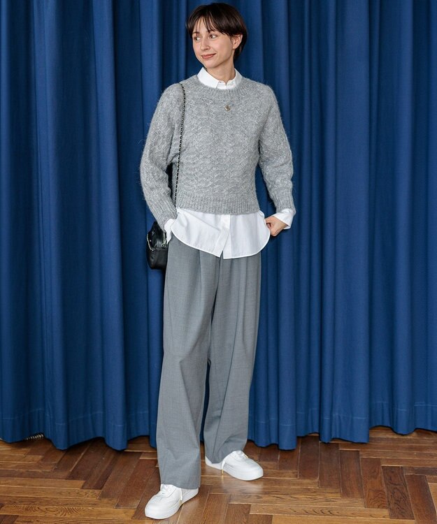 23区 S ナチュラルストレッチサキソニー バレル パンツ グレー系