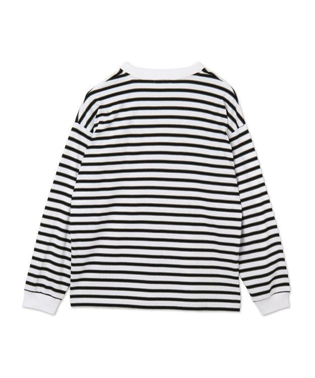 WEGO 【MLサイズ展開】ボーダーワンポイントT（LS） ホワイトボーダー