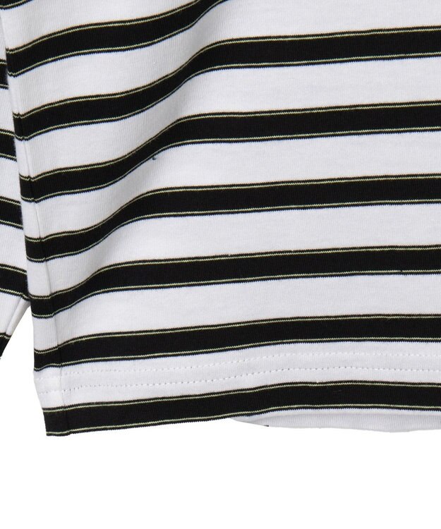 WEGO 【MLサイズ展開】ボーダーワンポイントT（LS） ホワイトボーダー