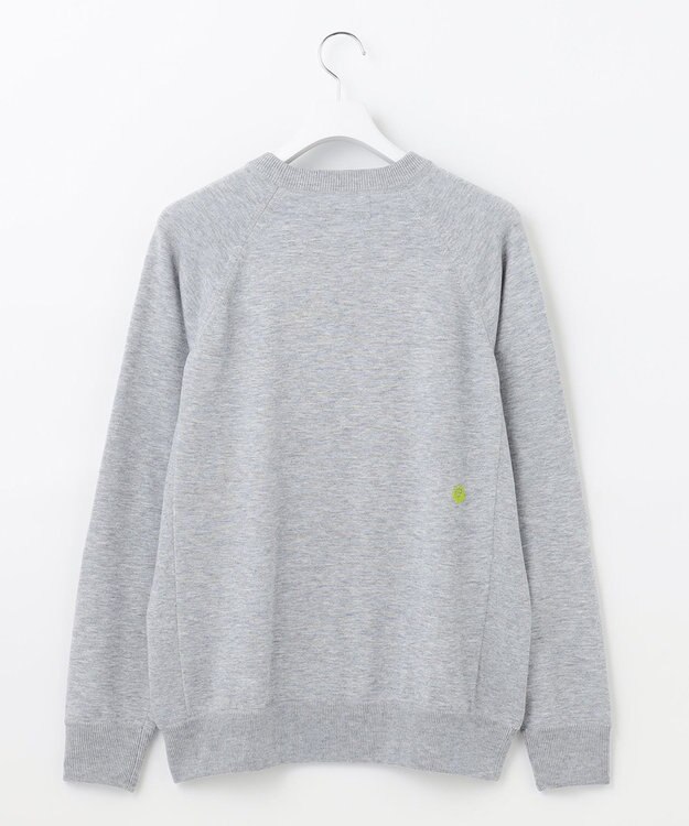 PW CIRCULUS 【MEN】【洗える】ロゴ ラグランスリーブ クルーネック ニット ライトグレー系