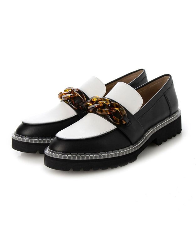 MODE ET JACOMO <MODE ET JACOMO>ボリュームチェーンローファー ブラックコンビ