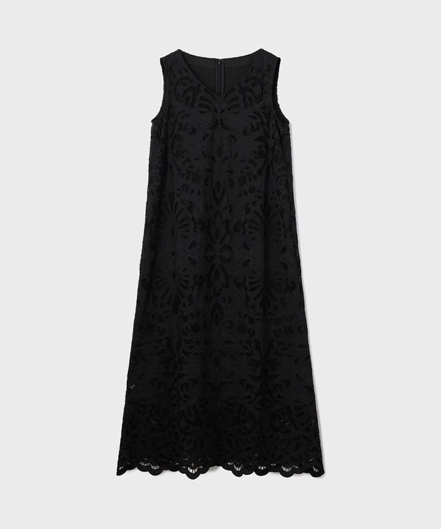 GRACE CONTINENTAL フラワーカットワークワンピース ブラック