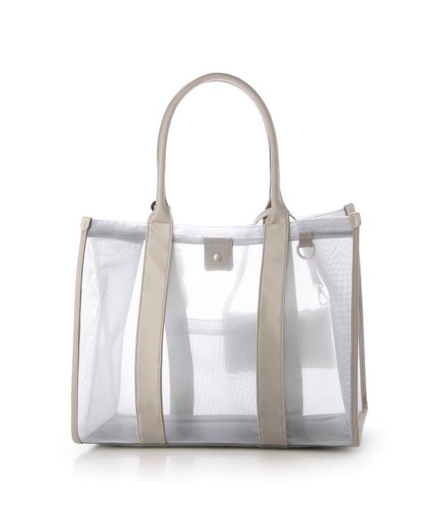 UNBILLION カシュカシュ cachecache / チュールメッシュスクエアビッグトート ライトグレー