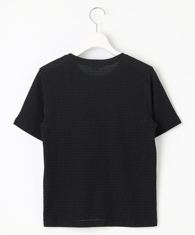 自由区 【洗える】シャーリングジャージー Tシャツ ブラック