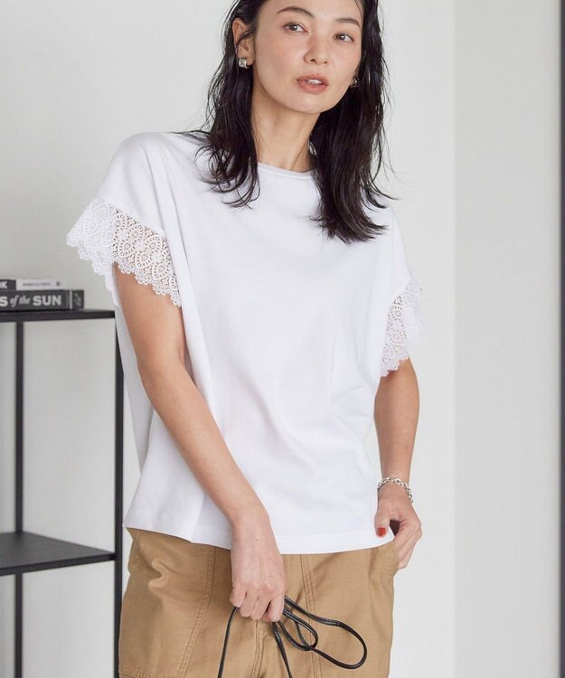 AMERICAN HOLIC レーススリーブカットプルオーバー Off White