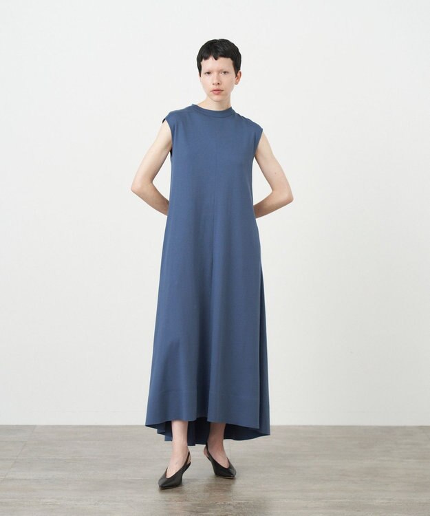 ATON 48/2 ORGANIC JERSEY | ノースリーブドレス NAVY