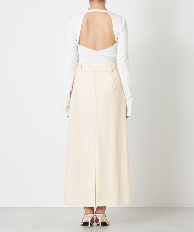 NAVE 【Nave・セットアップ可】ウールポリエステルツイルスカート アイボリー系